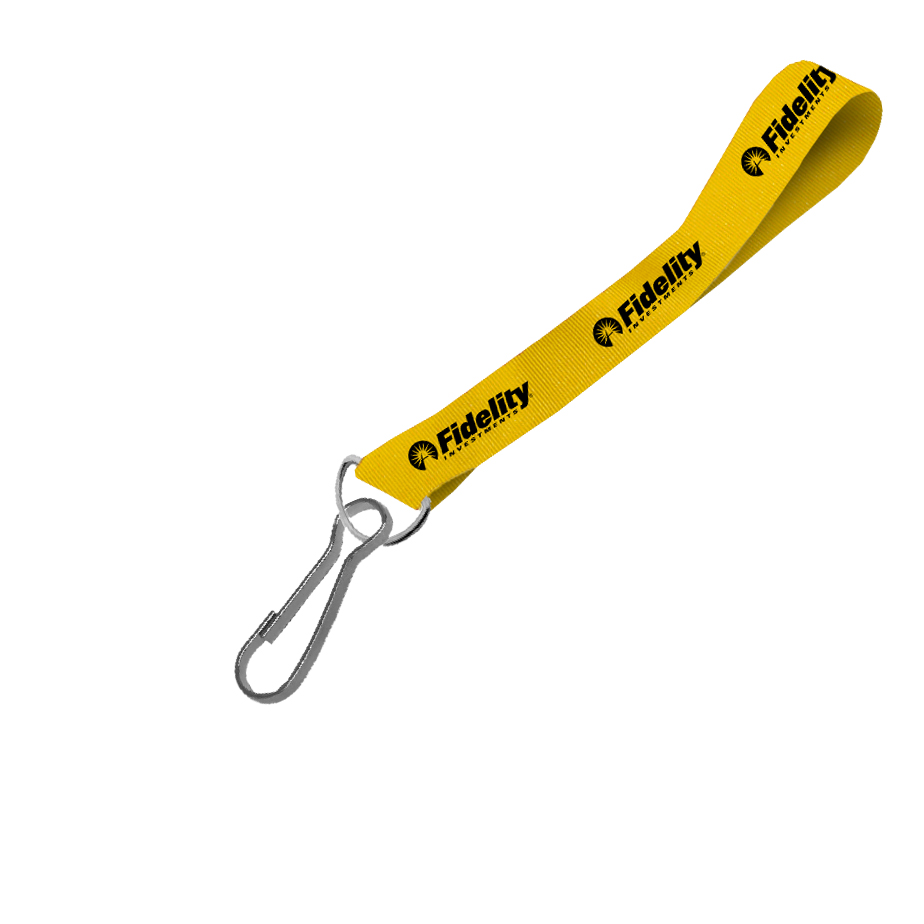 Hi-Viz Wrist Phone Strap Black Sublimation Print S/Sided with Swivel Hook
